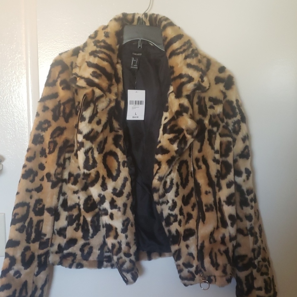 F21 animal print (cheetah/leopard) Jacket